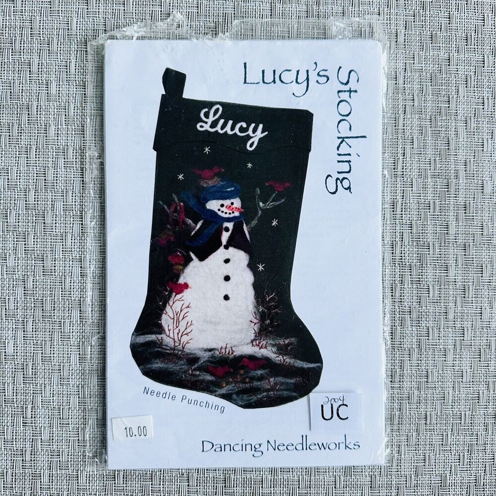 “LUCY'S STOCKING" NEEDLE PUNCHING PATTERN WOOL NEEDLE FELTING PATTERN